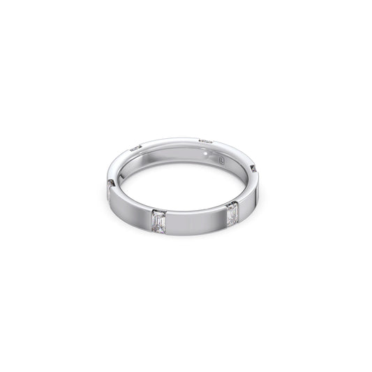 Emerald Cut 0.6CT Diamond Eternity Band