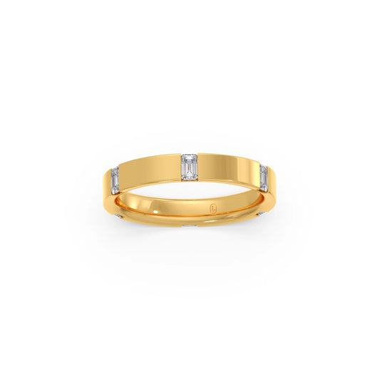 Emerald Cut 0.6CT Diamond Eternity Band
