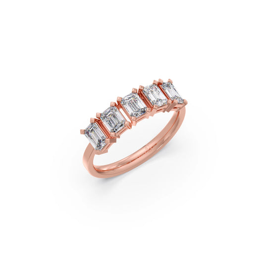 1.25ct Half Eternity Emerald Diamond Eternity Band