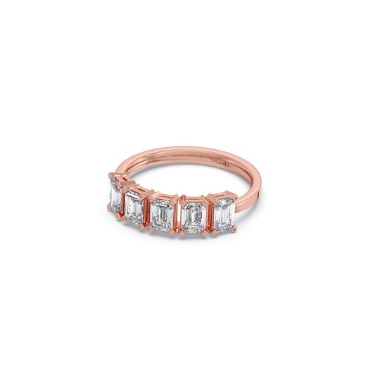 1.25ct Half Eternity Emerald Diamond Eternity Band