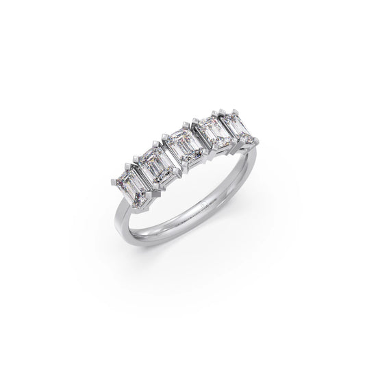 1.25ct Half Eternity Emerald Diamond Eternity Band