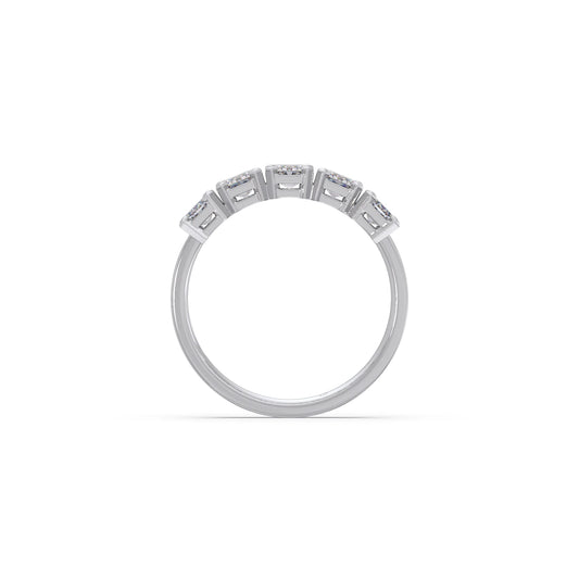1.25ct Half Eternity Emerald Diamond Eternity Band