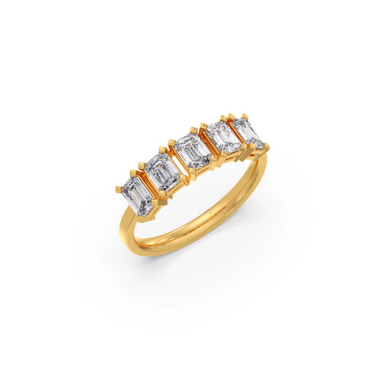 1.25ct Half Eternity Emerald Diamond Eternity Band