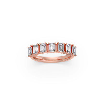 0.97ct Half Eternity Emerald Diamond Band