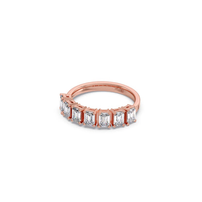0.97ct Half Eternity Emerald Diamond Band
