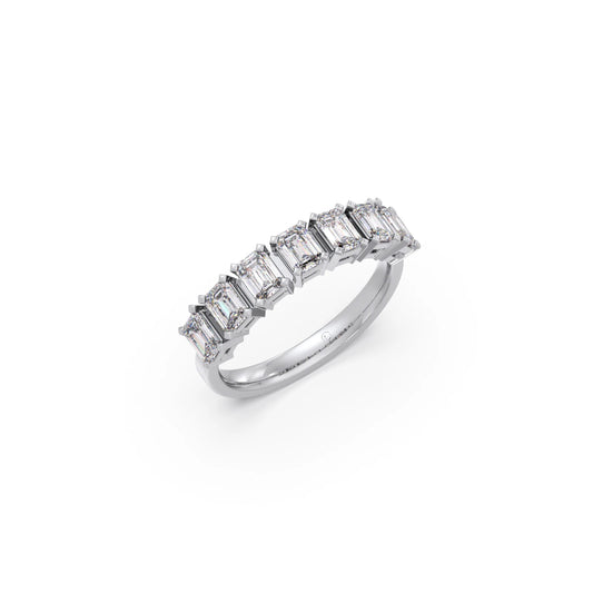 0.97ct Half Eternity Emerald Diamond Band