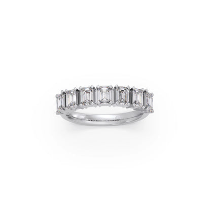 0.97ct Half Eternity Emerald Diamond Band