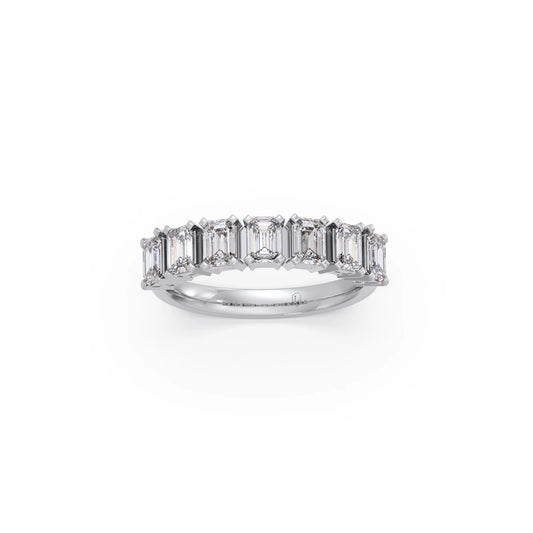 0.97ct Half Eternity Emerald Diamond Band