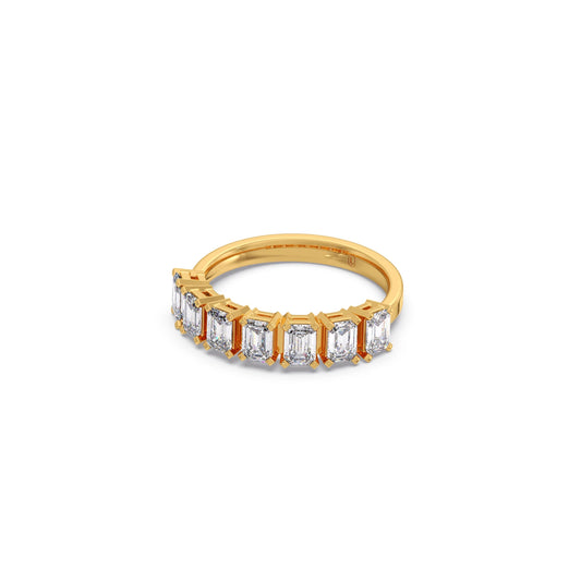 0.97ct Half Eternity Emerald Diamond Band