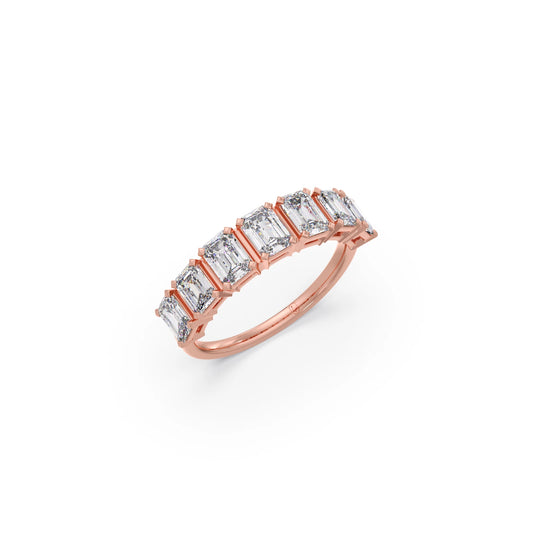 1.71ct Half Eternity Emerald Diamond Band