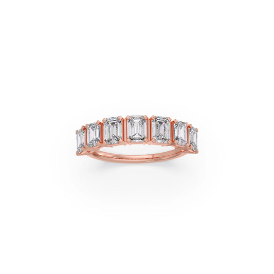 1.71ct Half Eternity Emerald Diamond Band