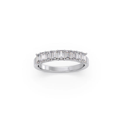 1.00ct Half Eternity Emerald Diamond Band