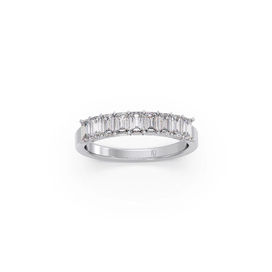 1.00ct Half Eternity Emerald Diamond Band