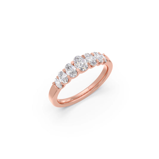0.98ct Half Eternity Oval Diamond Band