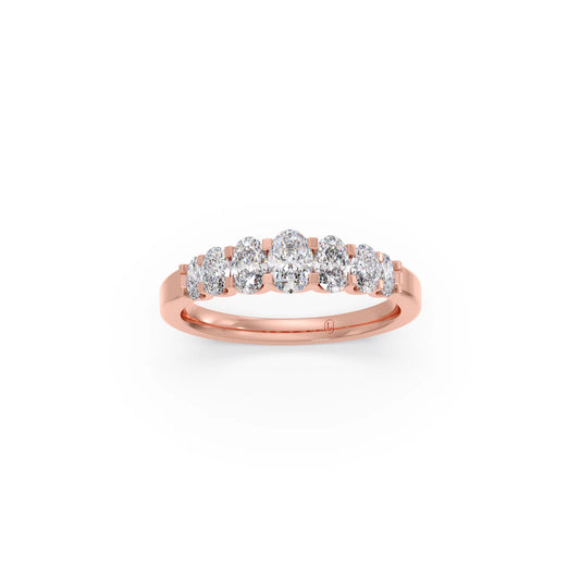 0.98ct Half Eternity Oval Diamond Band