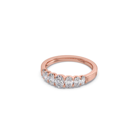 0.98ct Half Eternity Oval Diamond Band