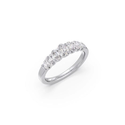 0.98ct Half Eternity Oval Diamond Band
