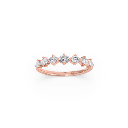 Half Eternity Oval Diamond Band 0.68Ct
