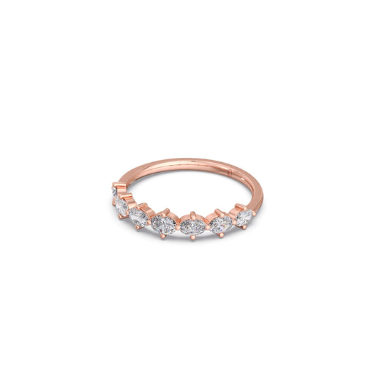 Half Eternity Oval Diamond Band 0.68Ct
