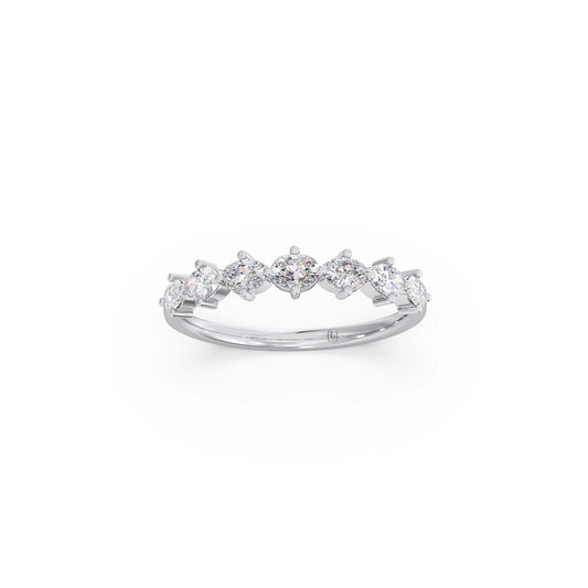 Half Eternity Oval Diamond Band 0.68Ct