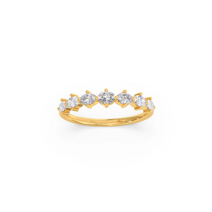 Half Eternity Oval Diamond Band 0.68Ct