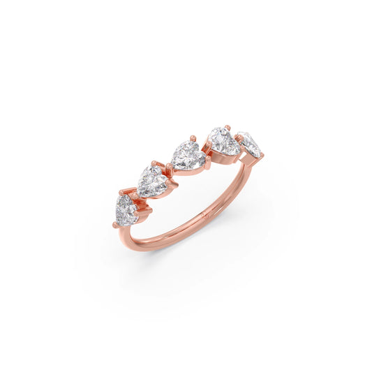 1.17Ct Half Eternity Heart Diamond Band