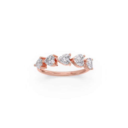 1.17Ct Half Eternity Heart Diamond Band