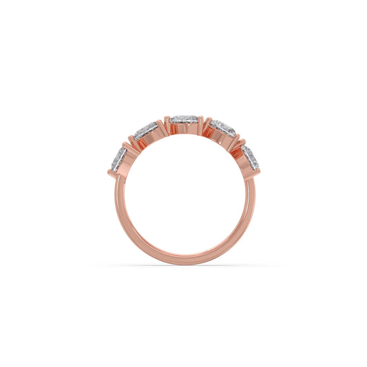 1.17Ct Half Eternity Heart Diamond Band