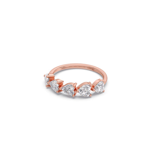 1.17Ct Half Eternity Heart Diamond Band