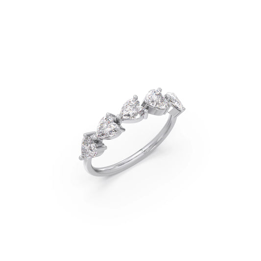1.17Ct Half Eternity Heart Diamond Band
