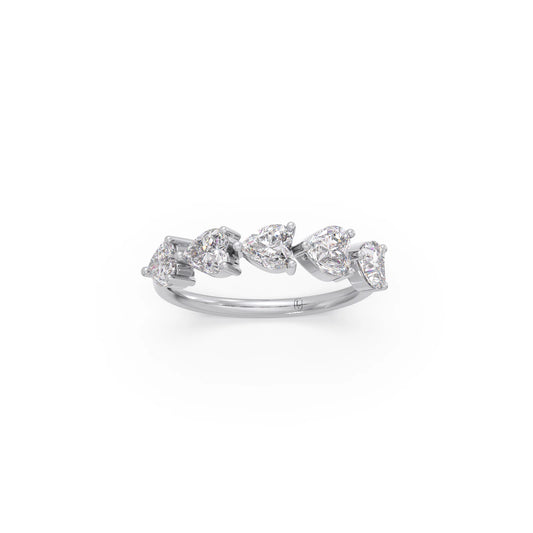 1.17Ct Half Eternity Heart Diamond Band