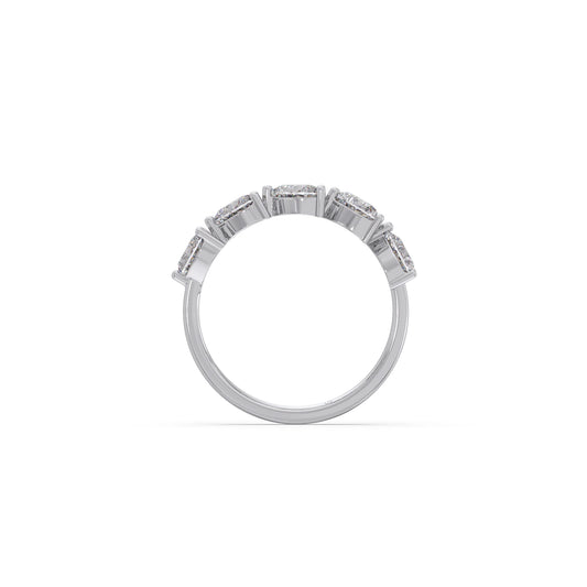 1.17Ct Half Eternity Heart Diamond Band