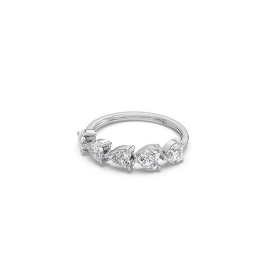 1.17Ct Half Eternity Heart Diamond Band