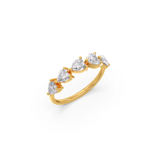 1.17Ct Half Eternity Heart Diamond Band