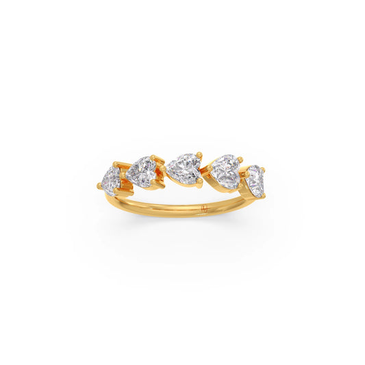 1.17Ct Half Eternity Heart Diamond Band