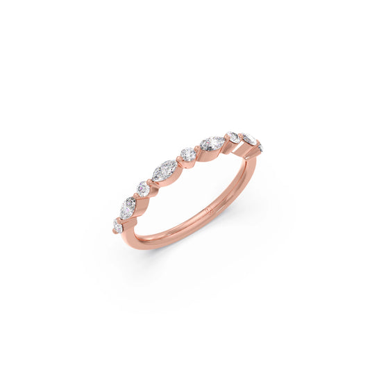 0.30ct Marquise & Round Diamond Half Eternity Band