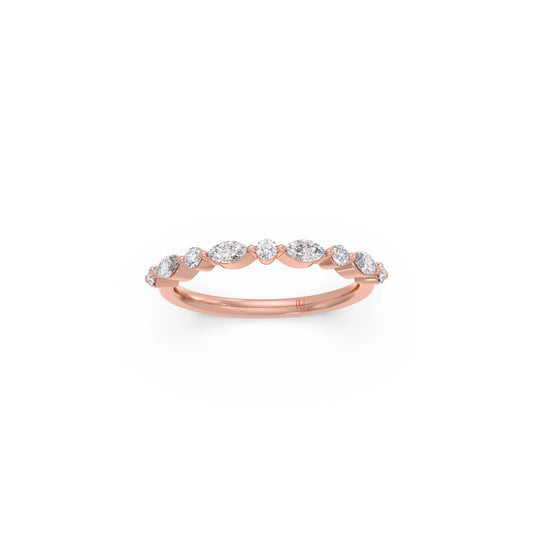 0.30ct Marquise & Round Diamond Half Eternity Band