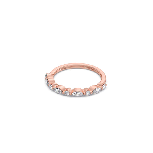 0.30ct Marquise & Round Diamond Half Eternity Band
