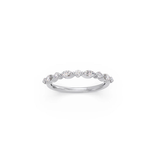 0.30ct Marquise & Round Diamond Half Eternity Band