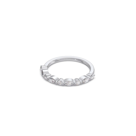 0.30ct Marquise & Round Diamond Half Eternity Band