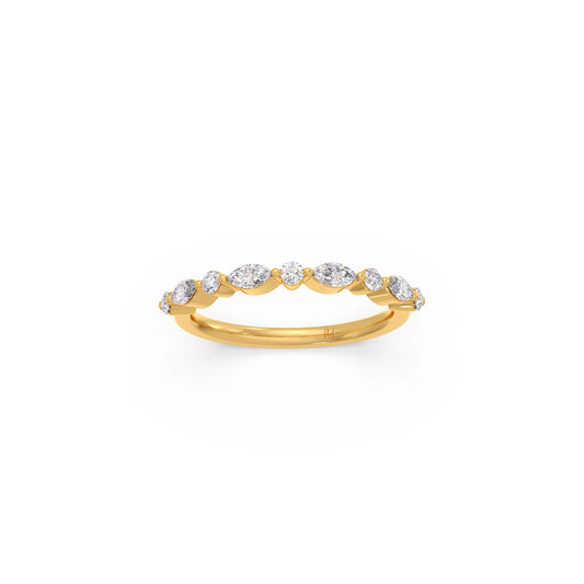 0.30ct Marquise & Round Diamond Half Eternity Band