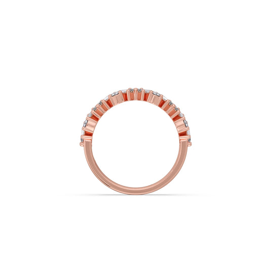 0.59Ct Baguette & Round Diamond Half Eternity Band