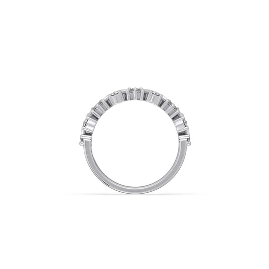 0.59Ct Baguette & Round Diamond Half Eternity Band