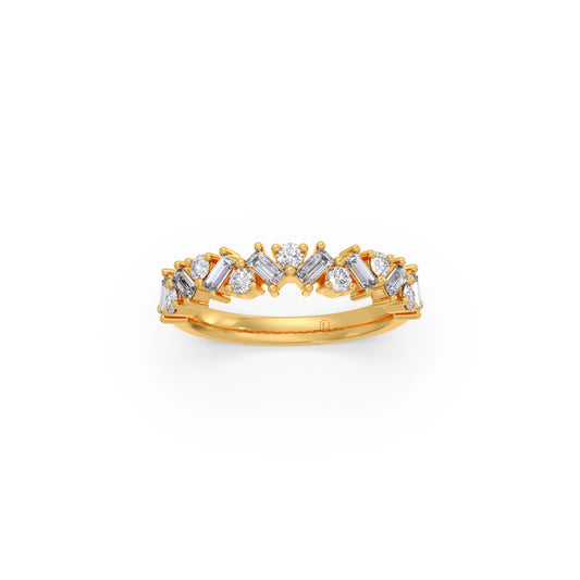 0.59Ct Baguette & Round Diamond Half Eternity Band