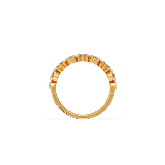 0.59Ct Baguette & Round Diamond Half Eternity Band