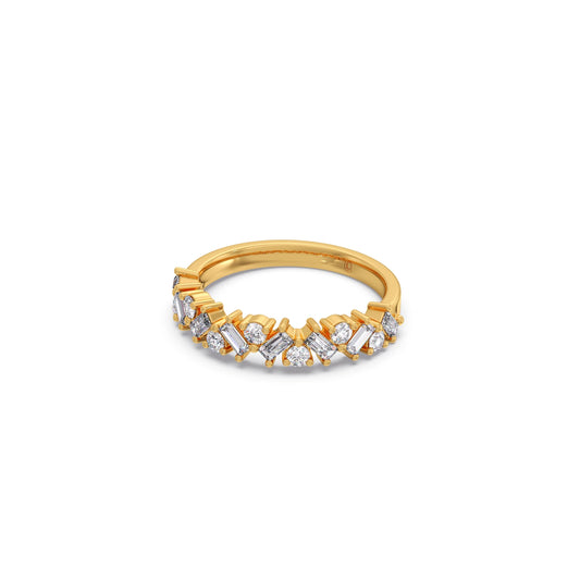 0.59Ct Baguette & Round Diamond Half Eternity Band