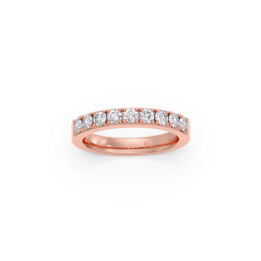 0.70Ct Half Eternity Round Diamond Band