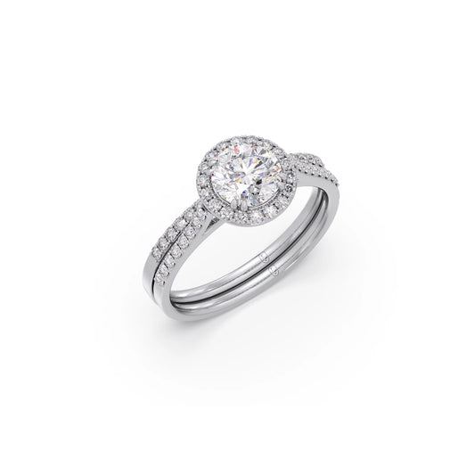 1.45ct Round Diamond Halo Stackable Ring