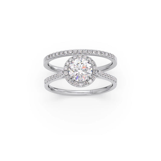 1.45ct Round Diamond Halo Stackable Ring