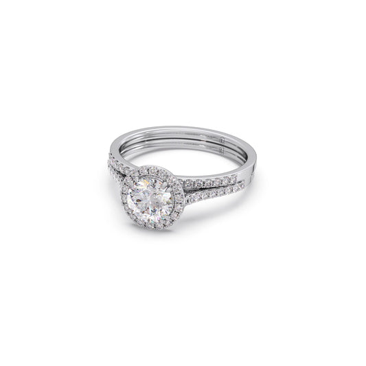 1.45ct Round Diamond Halo Stackable Ring